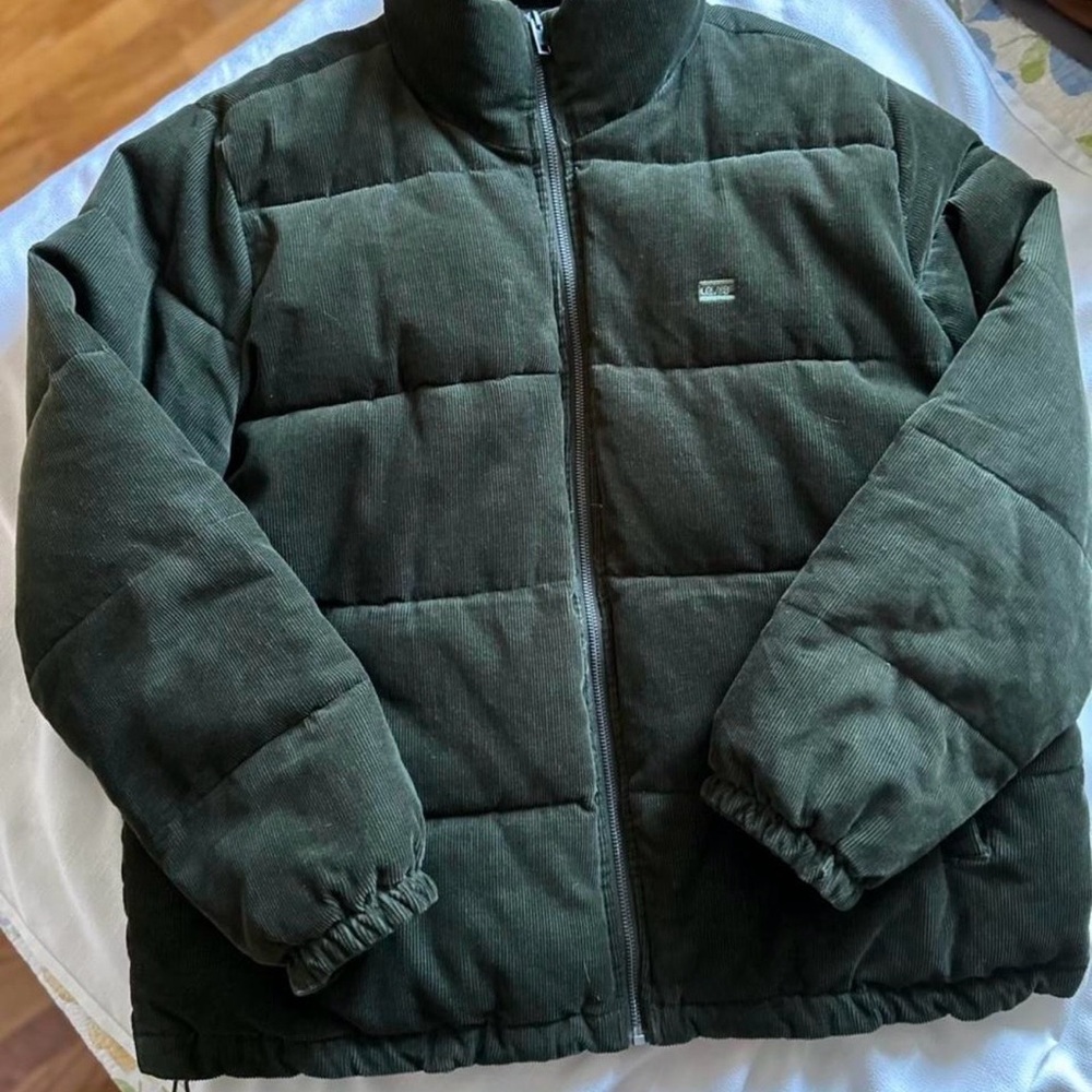 Levi's Olive Corduroy Puffer Jacket